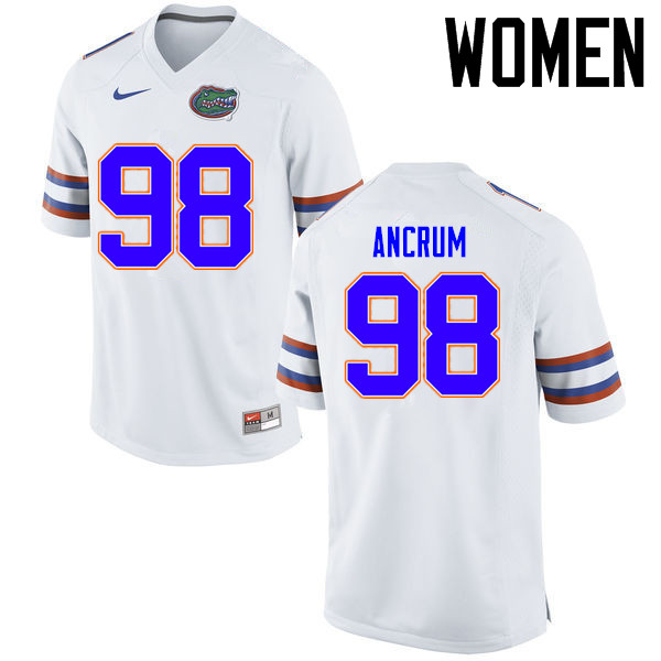 Women Florida Gators #98 Luke Ancrum College Football Jerseys Sale-White